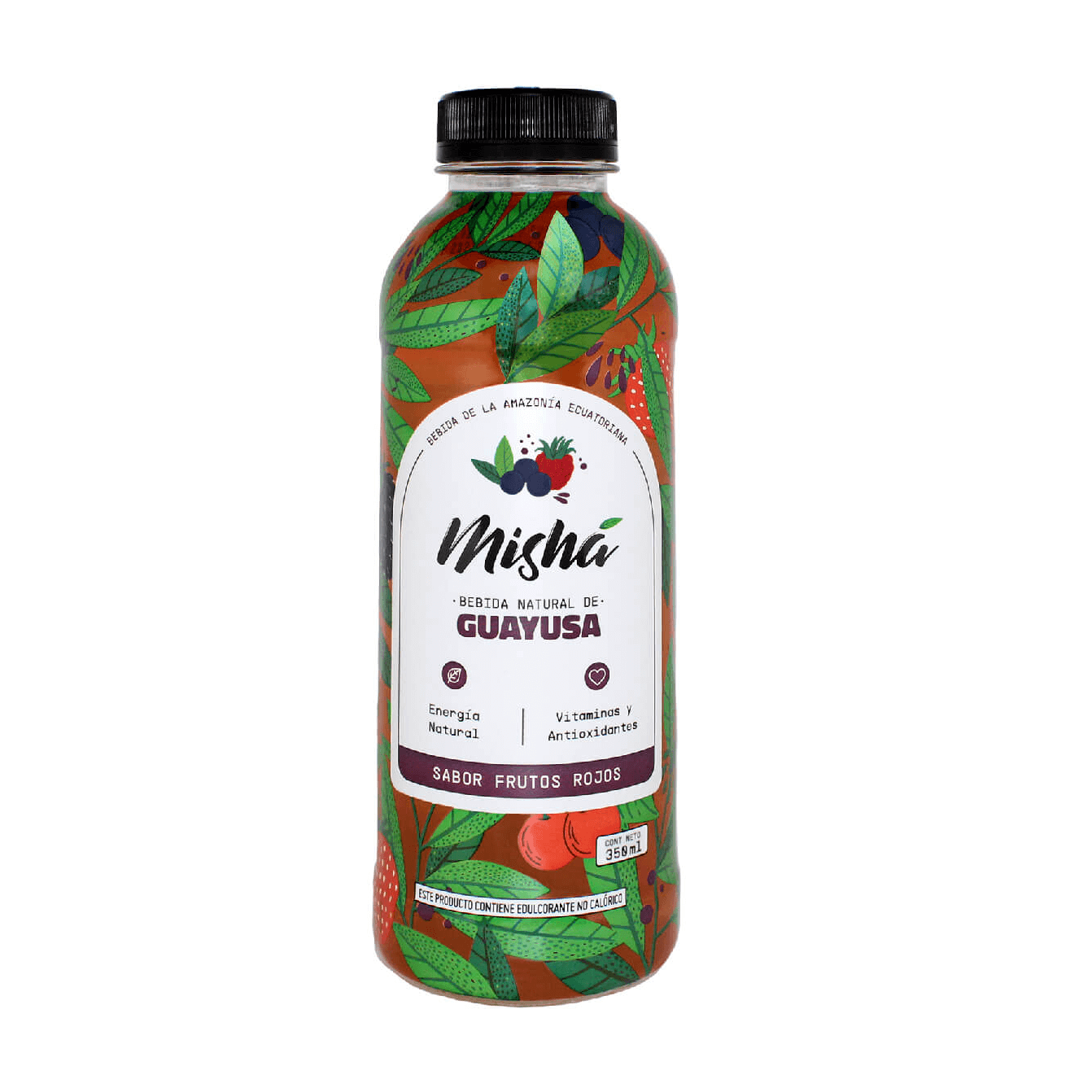 Mishá natural drink from Guayusa (red fruit flavor)